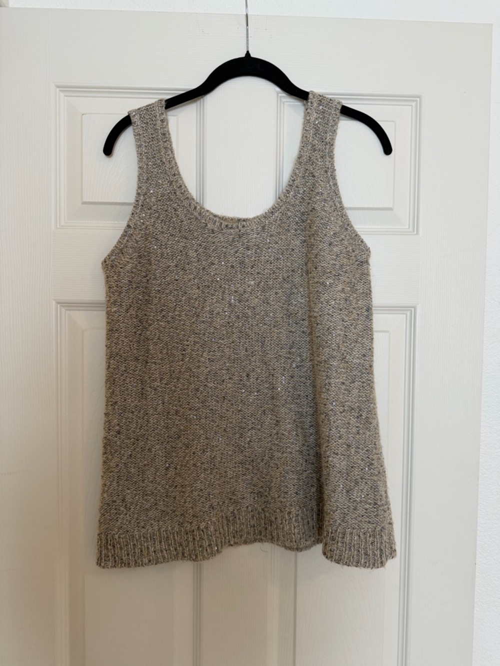 Anne Klein Metallic Taupe Knit Sweater Tank
